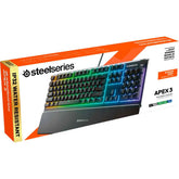 Steelseries Apex 3 Rgb 10 Zone Whisper Quiet Gaming Switch Wrist Rest